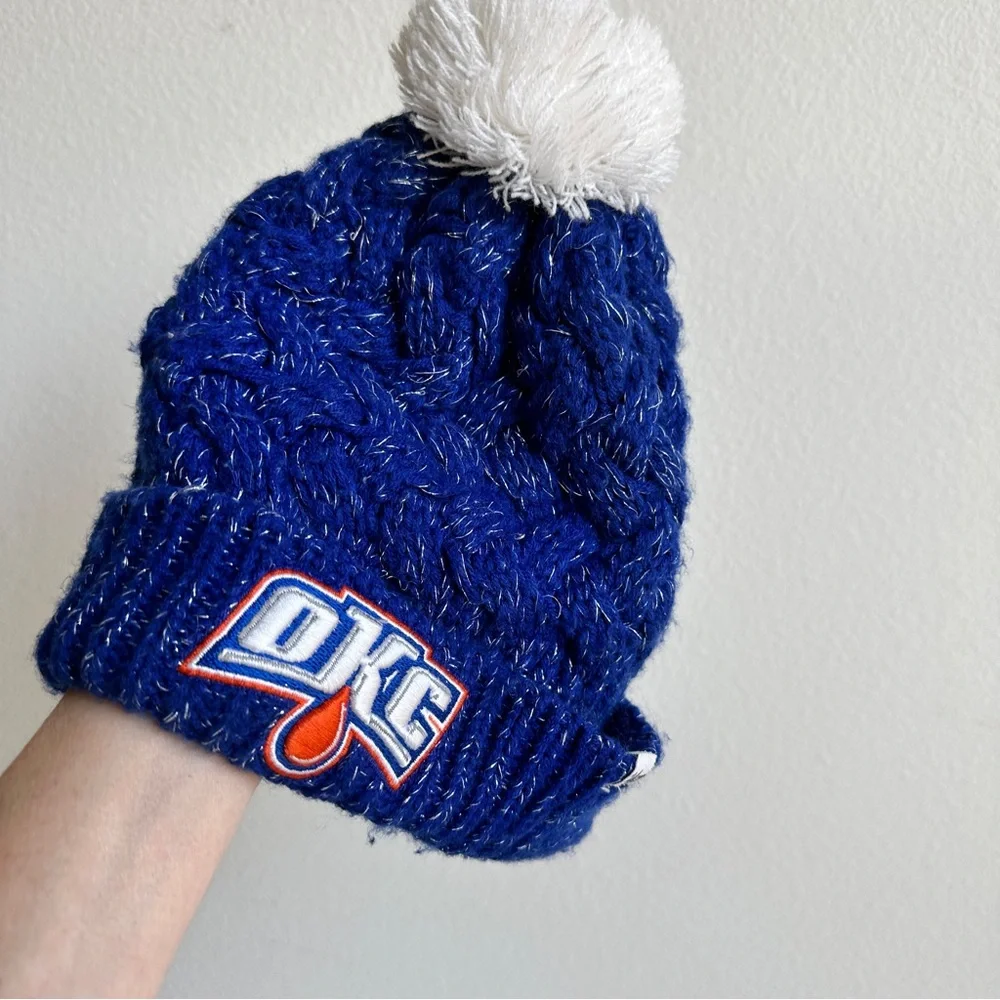 OKC Thunder 47 Brand NBA Womens beanie hat Blue and silver knit one size